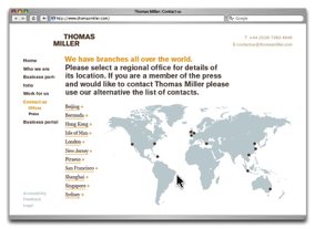 Thomas Miller site office loaction page design