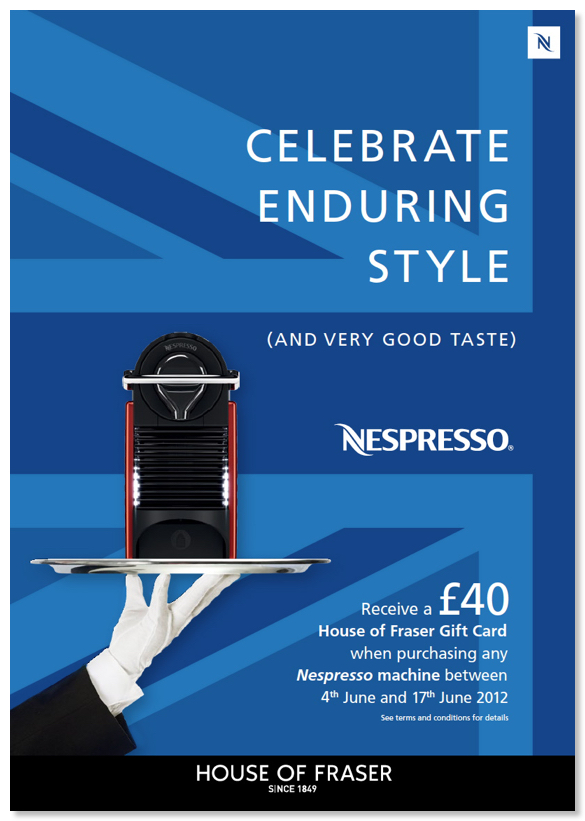 Nespresso House of Fraser Summer 2012 campaign