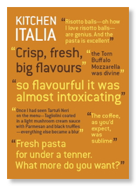 Kitchen Italia quotes poster design