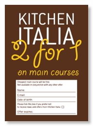 Kitchen Italia 2 for 1 flyer design