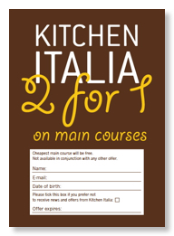 Kitchen Italia 2 for 1 flyer design