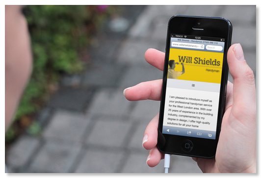 Will Shields Handyman — web site viewed on an iphone