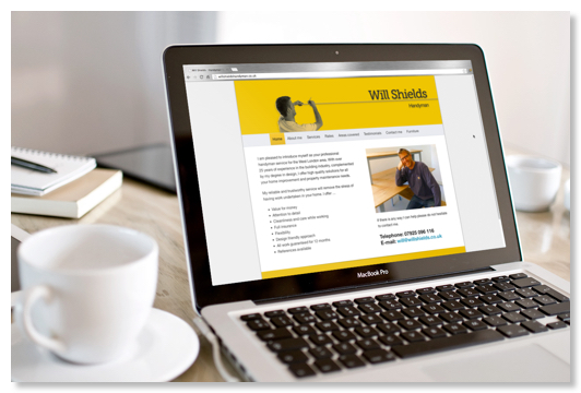 Will Shields Handyman — web site viewed on a laptop 