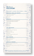 Villandry bar menu design