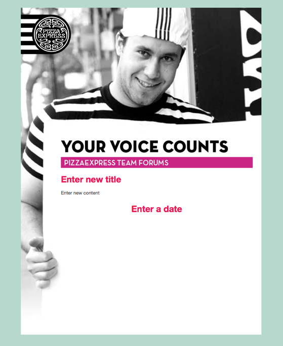 Your Voice Counts Pizza Express email template