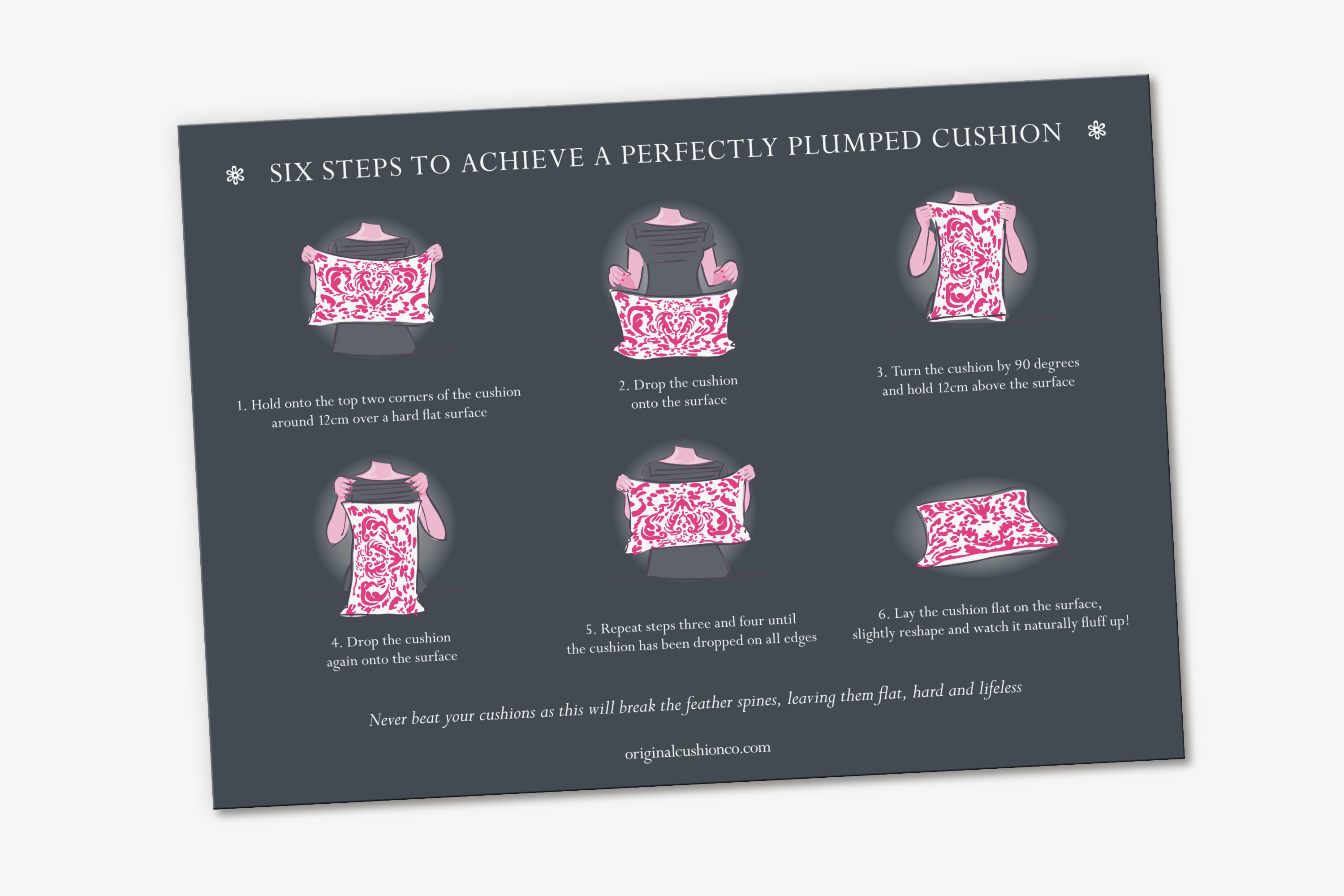 Original Cushion Company : How to Plump leaflet   Original Cushion Company : How to Plump leaflet