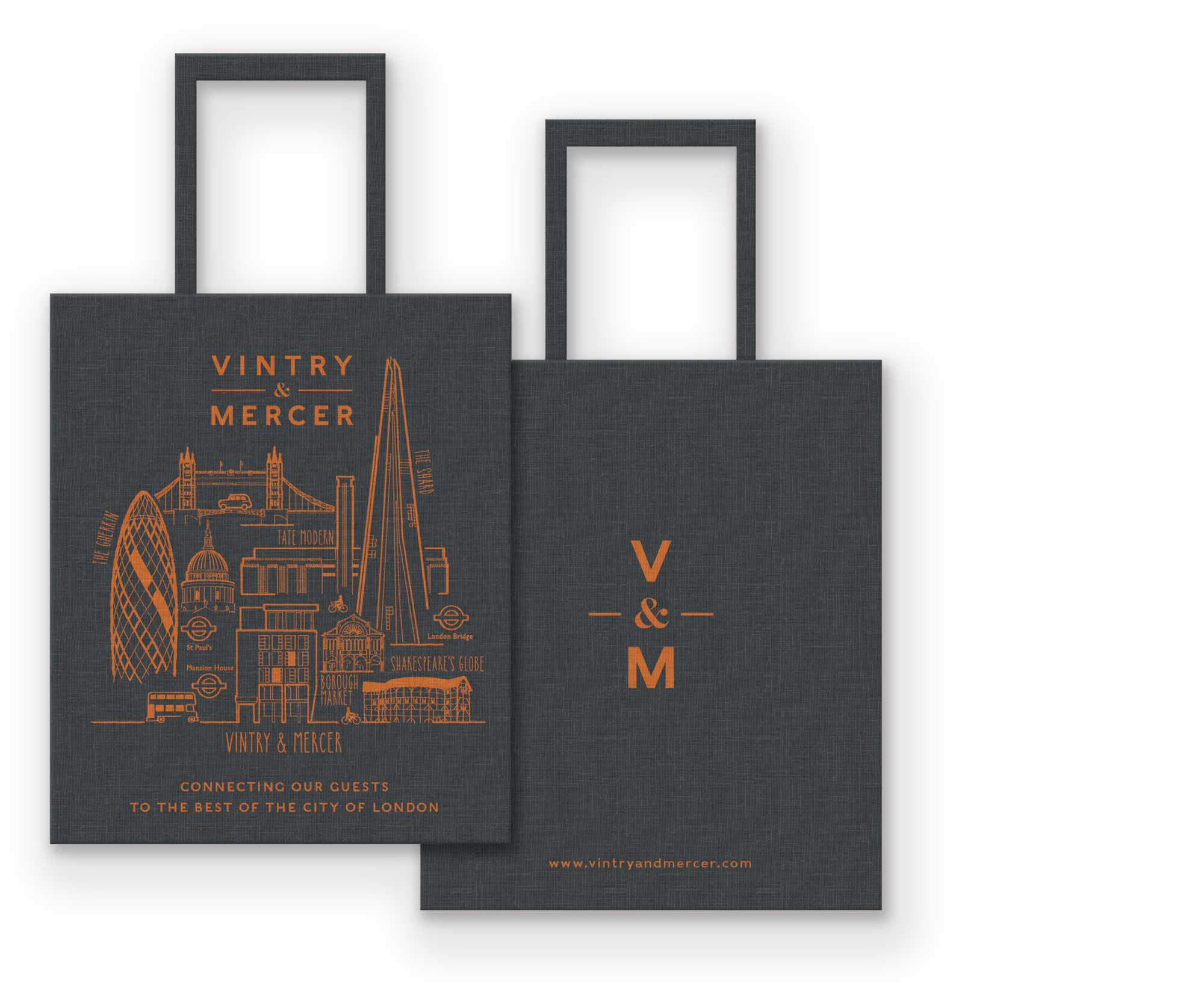 Vintry & Mercer Hotel Tote Bag design