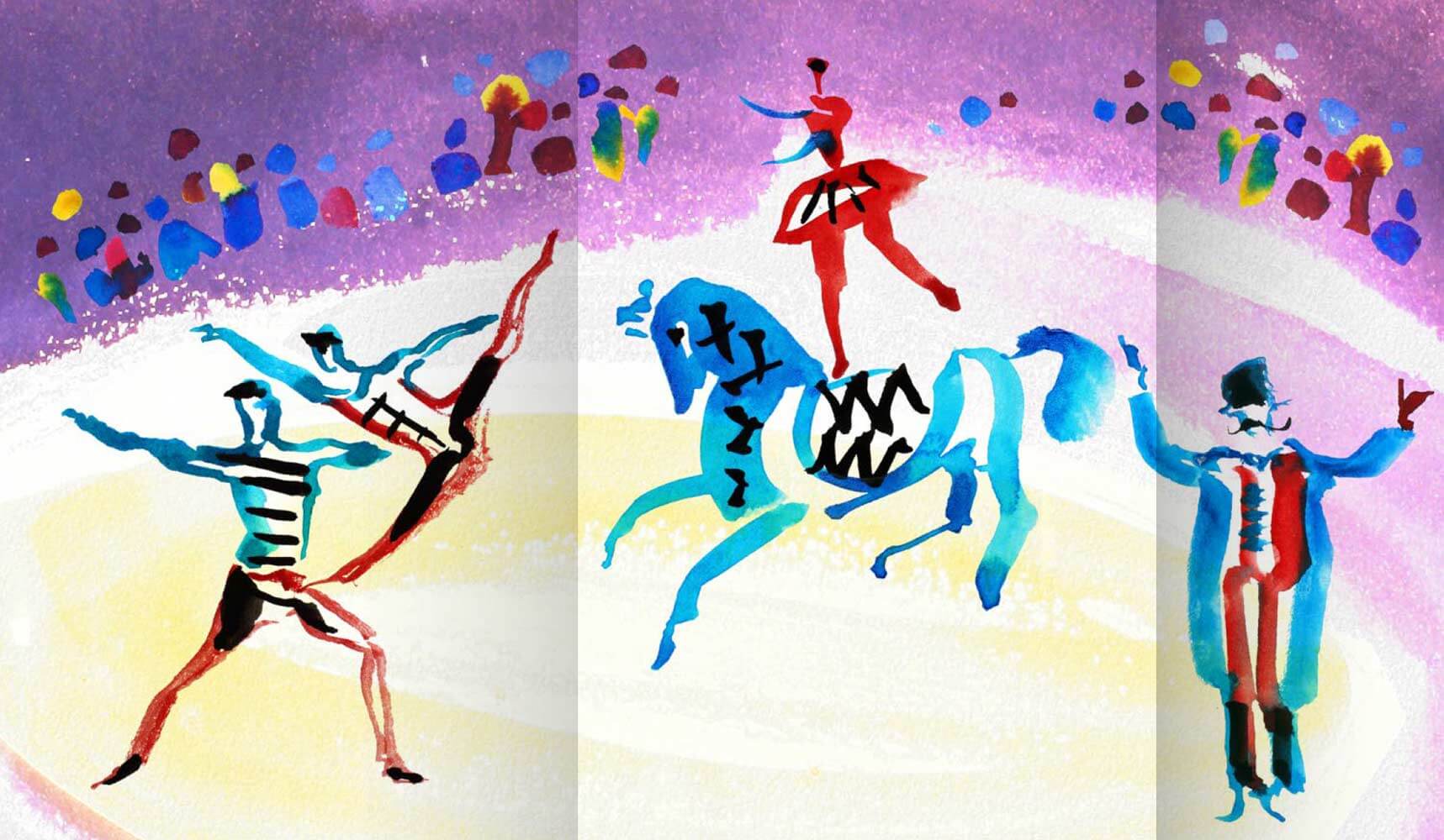 Circus Afternoon Tea gatefold inside covers / endpapers