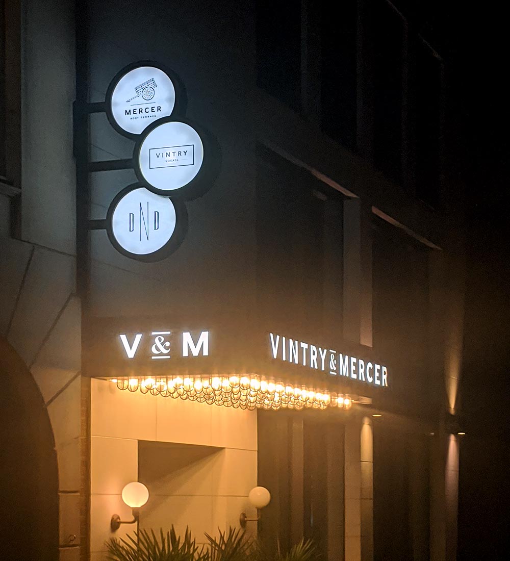 Vintry & Mercer exterior signage