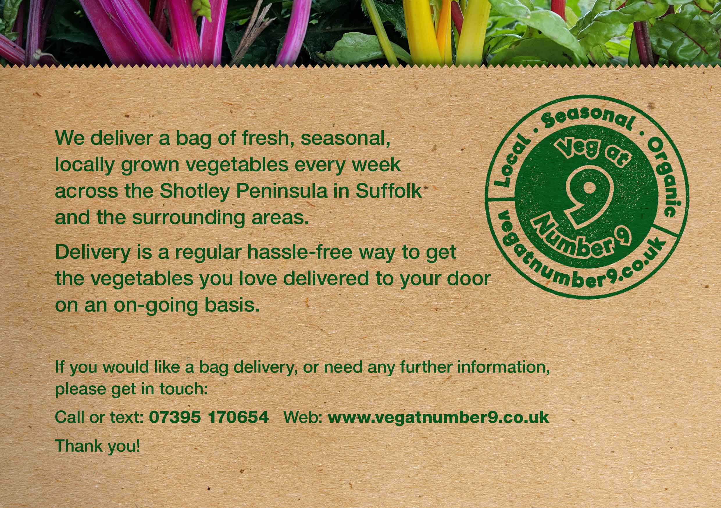 Veg at Number 9 flyer design back